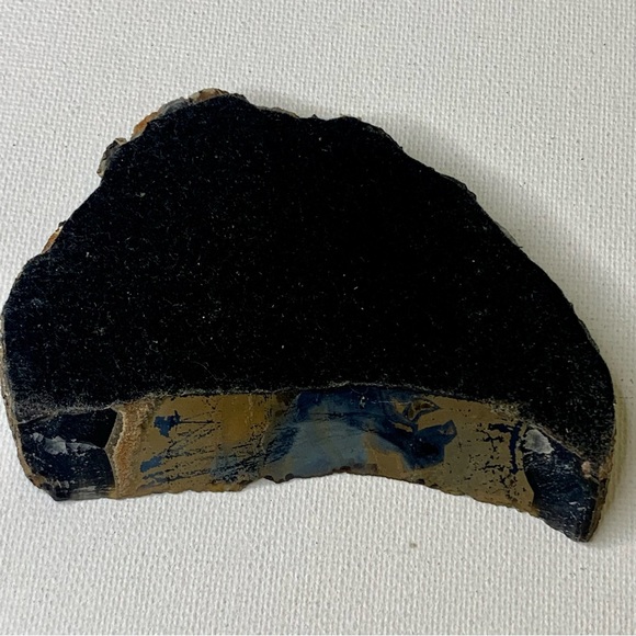 Natural Blue Grey Waterline Agate Slice Polished Crystal Slab With Stand 4.2"x3" - Picture 9 of 16